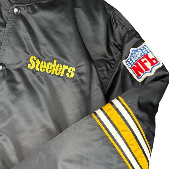 Pittsburgh Steelers NFL Vintage Satin Varsity Jacket - Picture 4 of 6